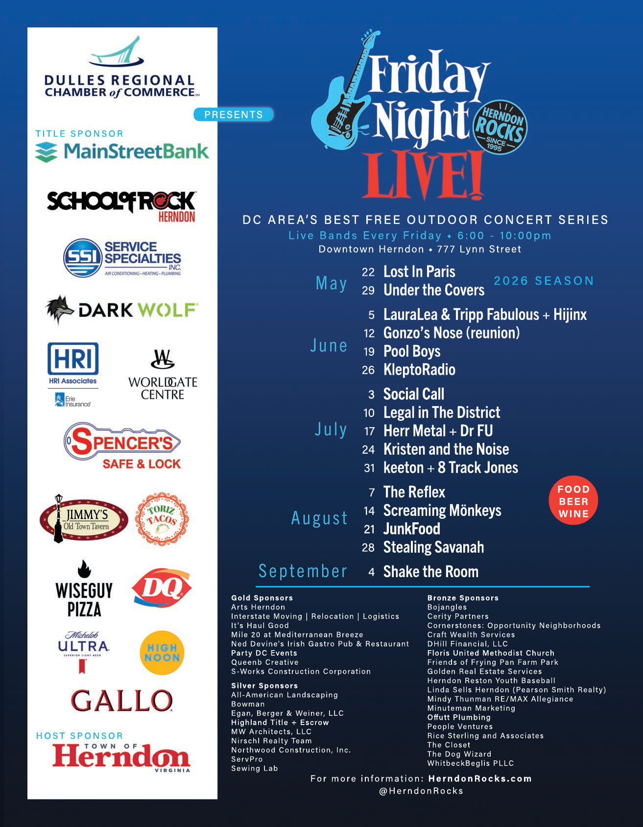 Friday Night Live 2026 flyer